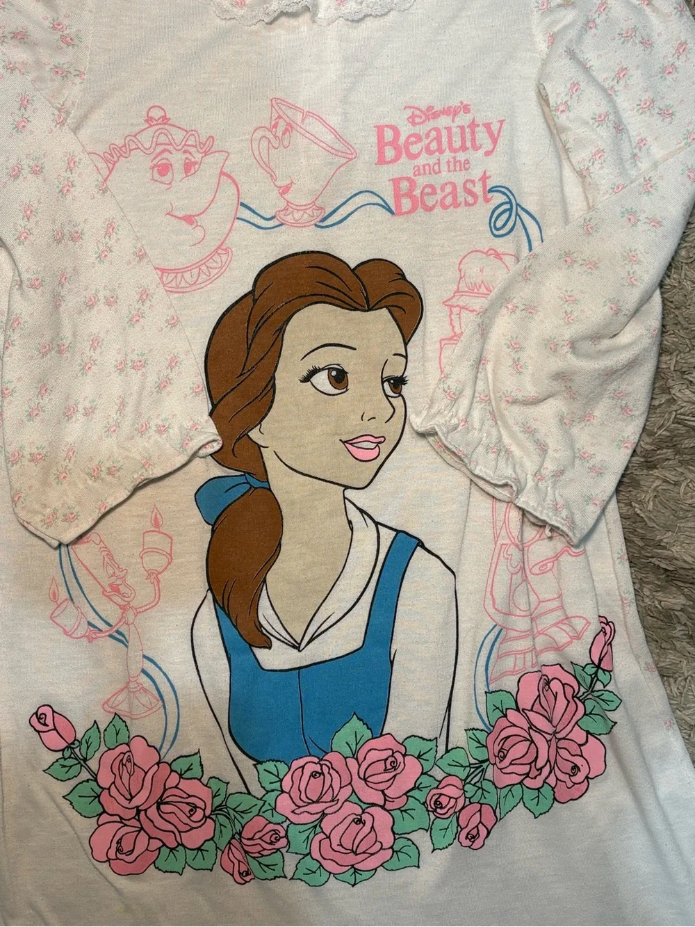 Vintage Disney Beauty and the Beast Nightgown/Nightshirt Size 10, 1990s Belle - Picture 6 of 8